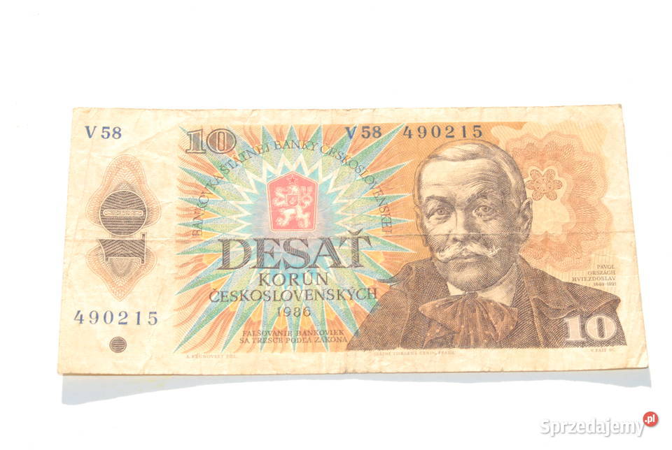 Stary banknot 10 koron Czechosłowacja 1986 antyk Cieszyn sprzedam
