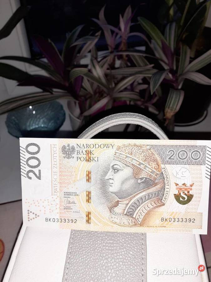 Banknot 200 ciekawy numer 3333 250 śląskie Sosnowiec