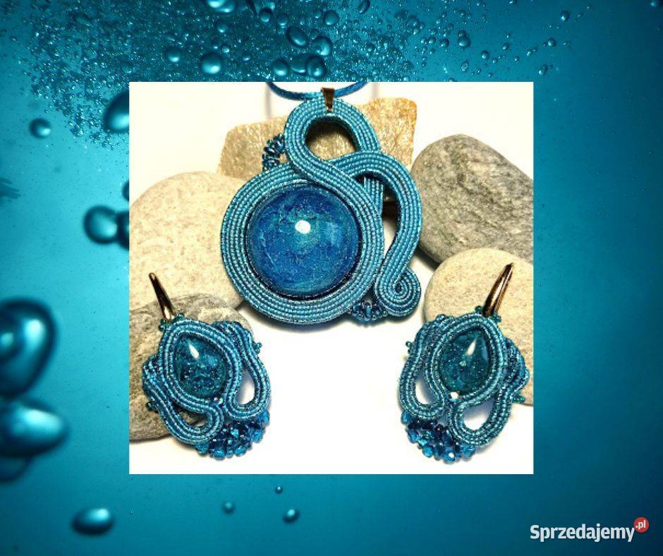 NIEBIESKI KOMPLET Z ŻYWICĄ SUTASZ Warszawa