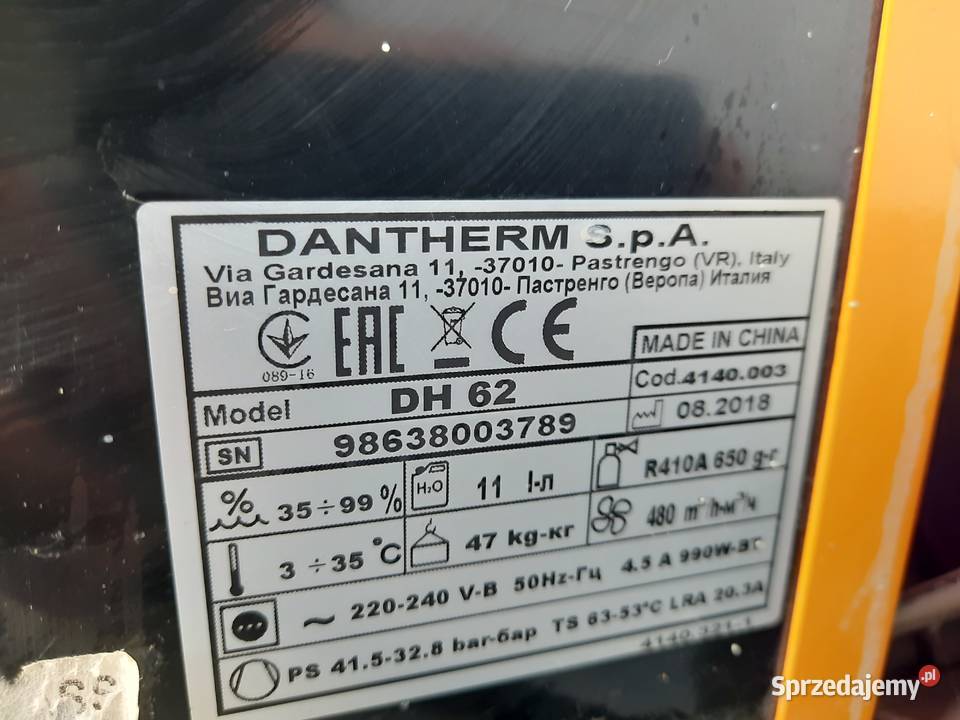 Osuszacz powietrza Master DH62 sprzedam