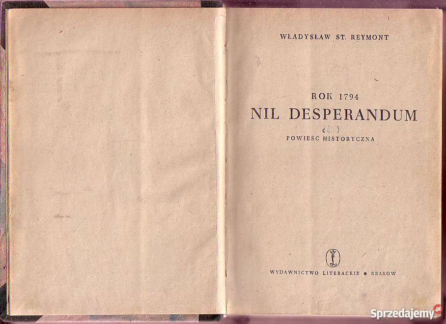 8417 1794 NIL DESPERANDUM WŁADYSŁAW ST REYMONT