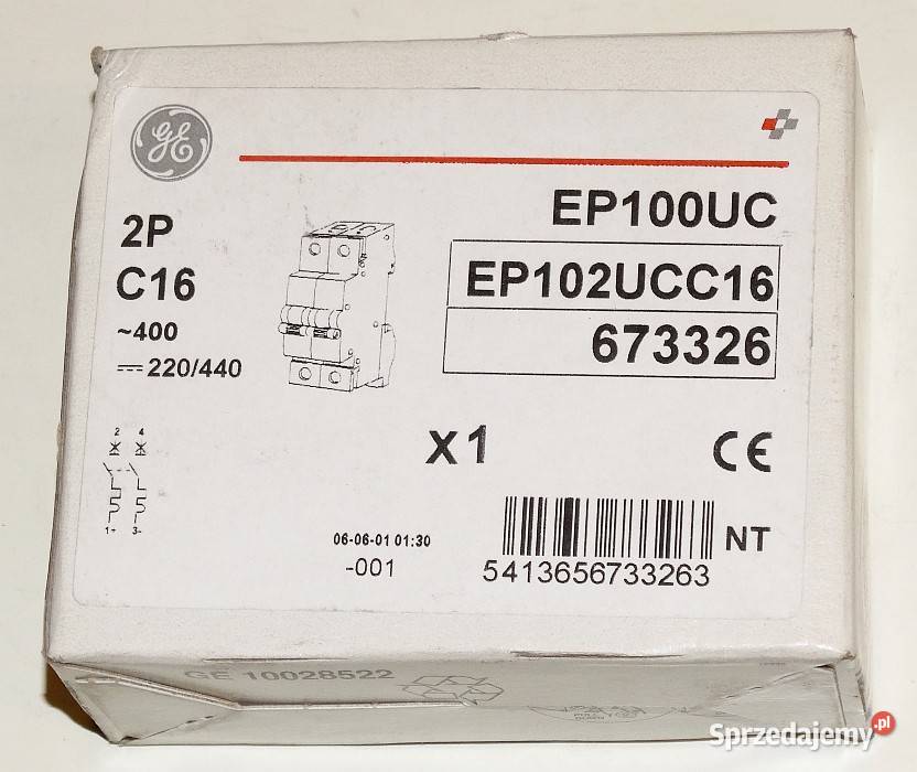 Wyłącznik nadprądowy ACDC samoczynny EP102UC C16 Części i akcesoria