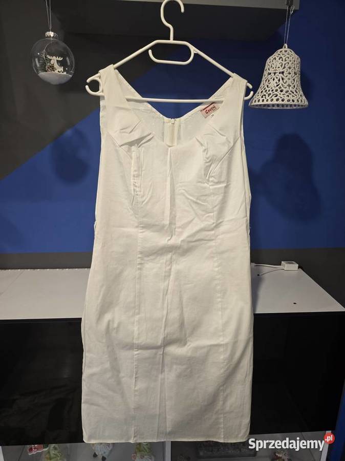Biała sukienka z haftem na podszewce r 42 Bytom