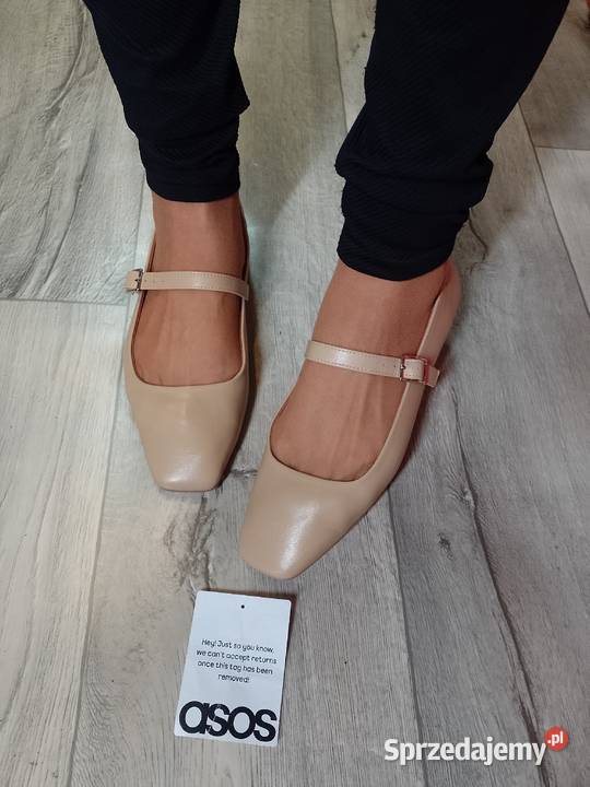 39 ASOS Design Beżowe baleriny wieczorowe z brązowy/beżowy Kraków