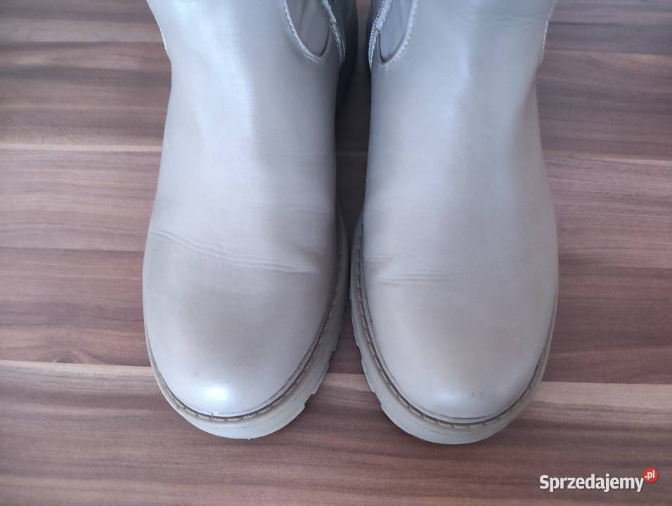 Botki kozaki trapery beżowe Ruciane-Nida