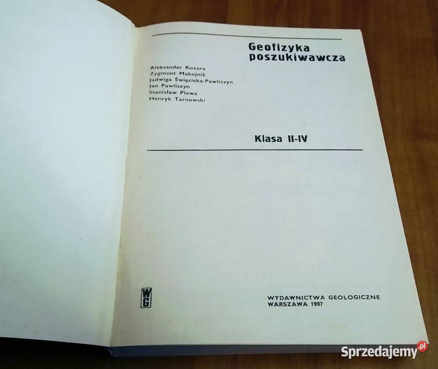 Geofizyka poszukiwawcza klasa IIIV 24 Kozera Rok wydania 1987 Podręczniki Gdańsk