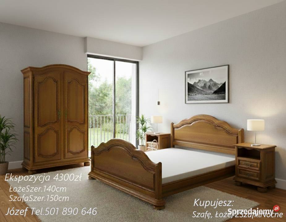 Piękna Sypialnia Dębowa Meble do sypialni Pszczyna sprzedam