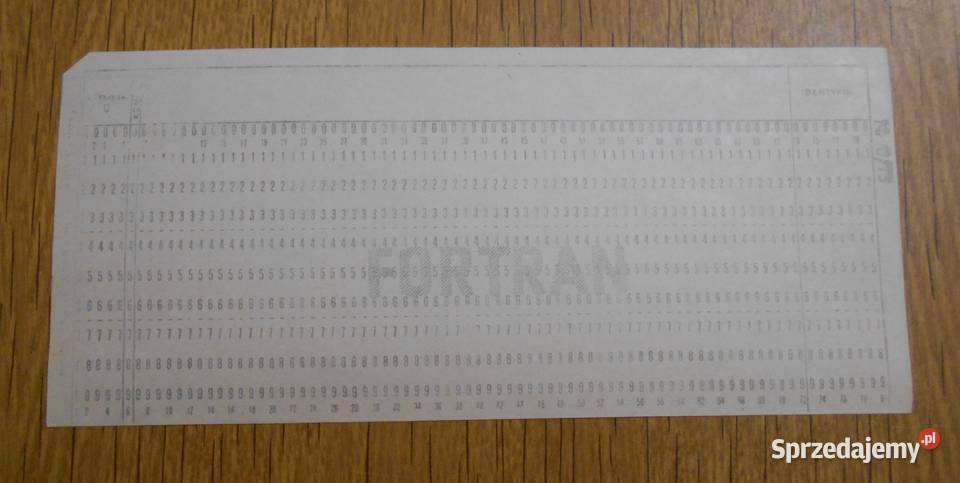 Karta programowania FORTRAN IV angielski Parczew