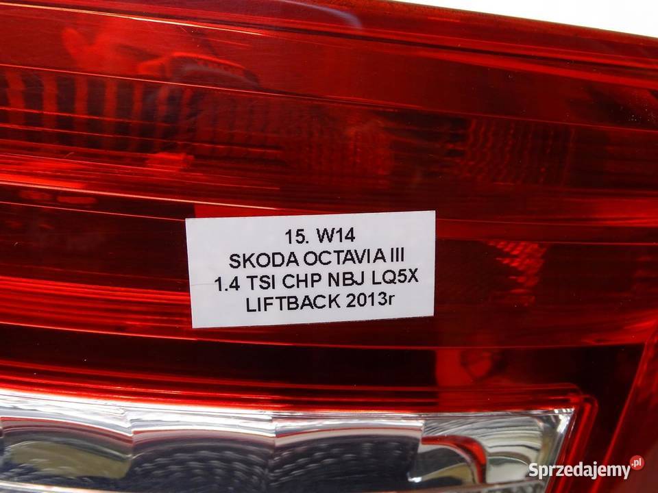LAMPA PRAWA PRAWY TYŁ TYLNA SKODA OCTAVIA III małopolskie