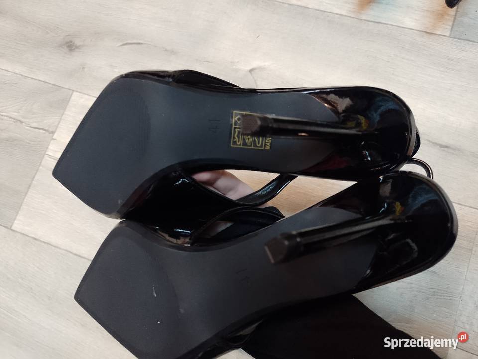 41 Czarne czółenka Szpilki wieczorowe z odkrytą małopolskie Kraków