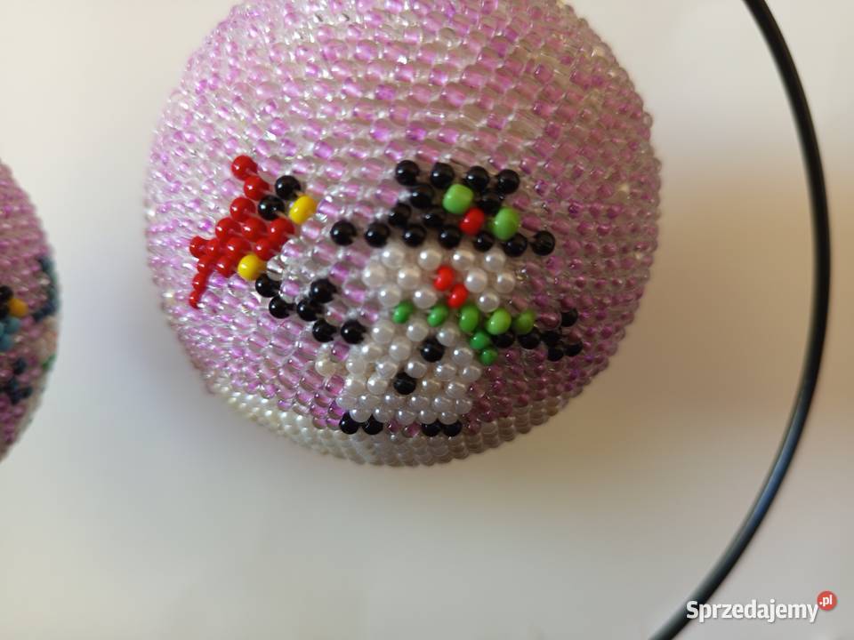 Bombka z koralików rękodzieło ozdoba prezent wielokolorowy Garbów