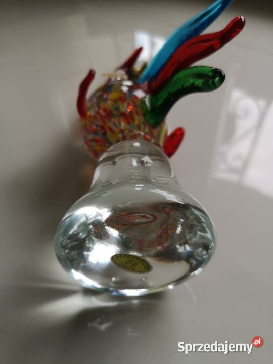 Szklana figurka Kogut w stylu Murano