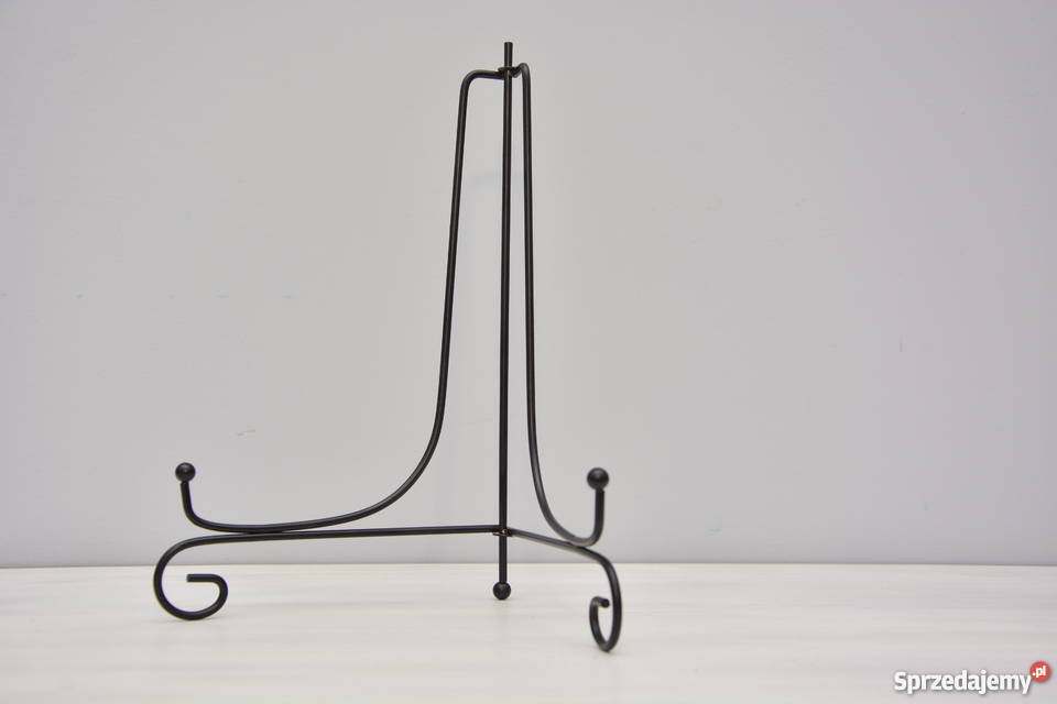 Stojak na ramkę na zdjęcia talerz tablet czarny