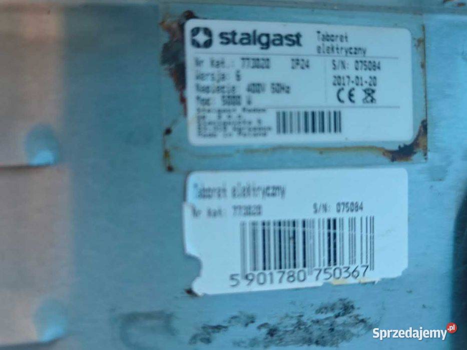 Taboret elektryczny Stalgast 5 kW NOWA płyta Góra