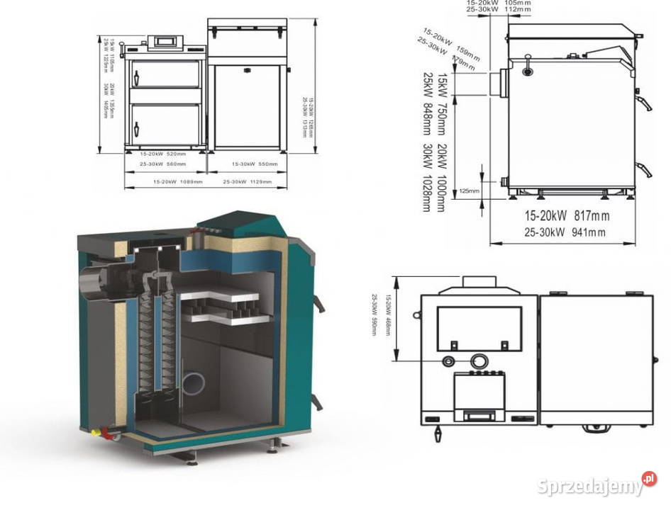 Kocioł co na pellet 15 kW Setlans palnik KIPI Kraków sprzedam