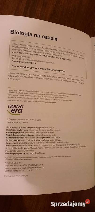 Biologia na czasie 1 podręcznik LO i Tech Kraków