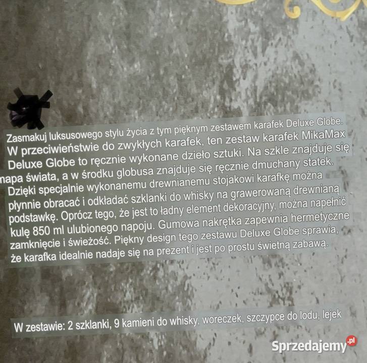 Zestaw karafek Deluxe Globe Lucynów sprzedam