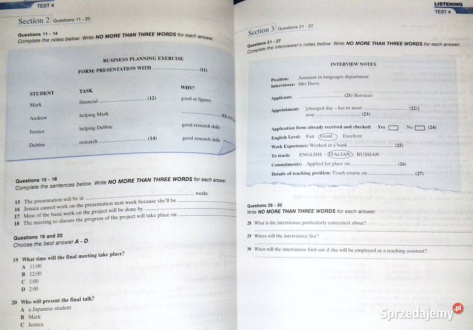 IELTS Practice Tests 1 With Answers J Milton H Książki i Podręczniki Chełm