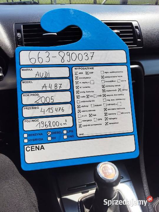 Audi A4 B7 kombi avant 20 TDi diesel 2005 Rok produkcji 2005 Oporów
