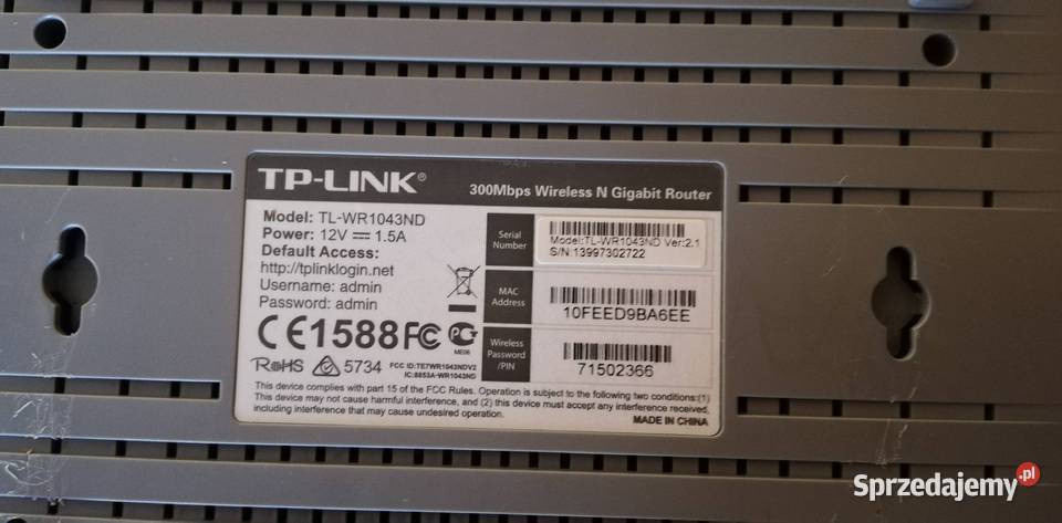 Sprzedam Gigabit Router TLWR1043ND Włocławek
