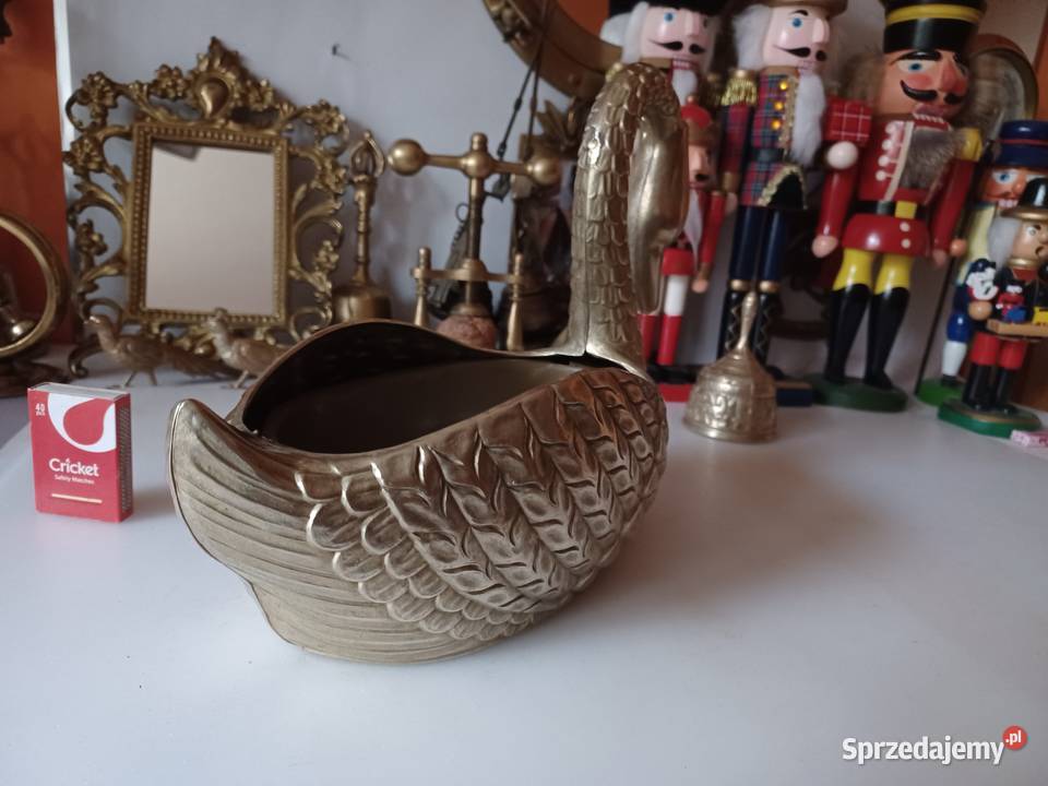 Mosiężna żardiniera łabędź Poznań