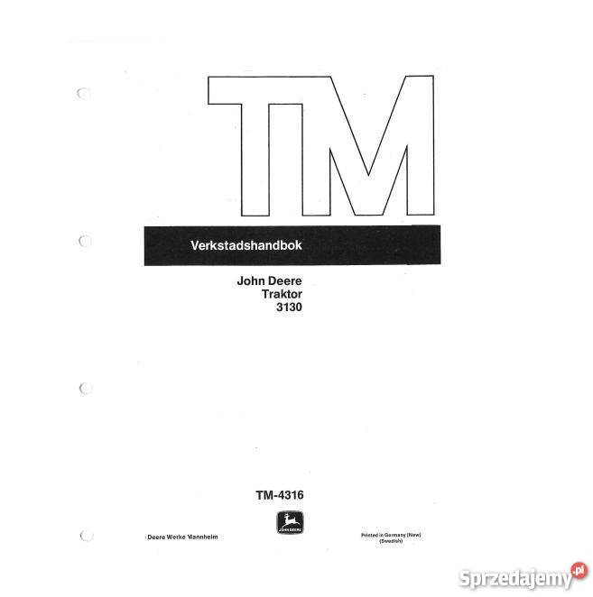 JOHN DEERE 3030 3130 ciagnik instrukcja napraw Pozostałe Kielce