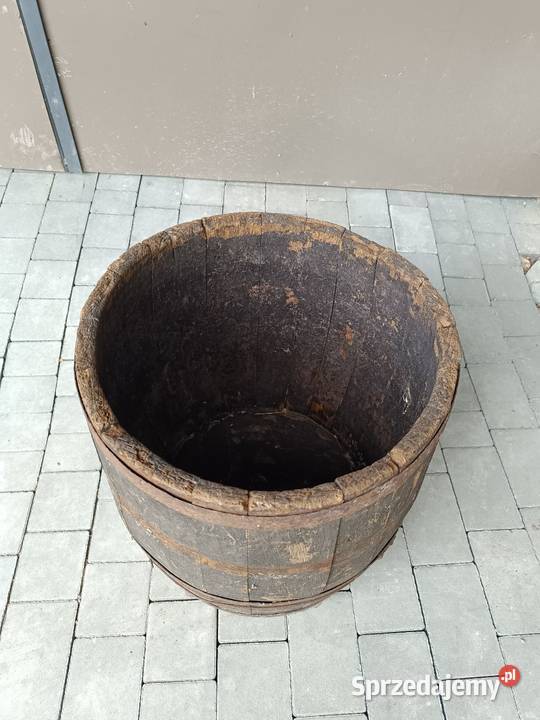 Zabytkowa drewniana beczka kwietnik ozdoba podkarpackie sprzedam