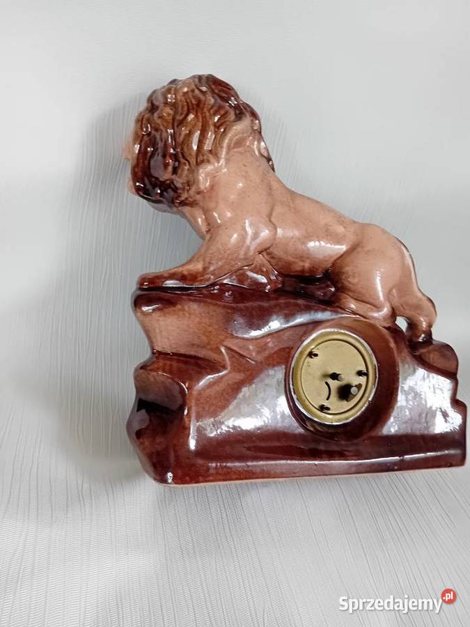 Porcelanowy Niemiecki zegar Kominkowy Elbląg