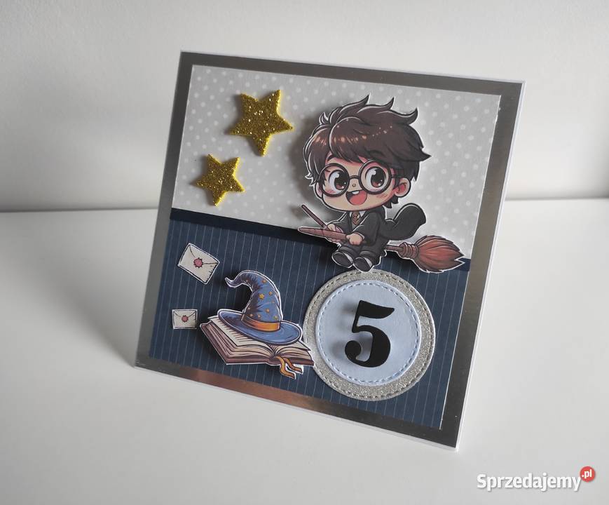 Kartka ręcznie robiona na urodziny Harry Potter Rękodzieło Łódź