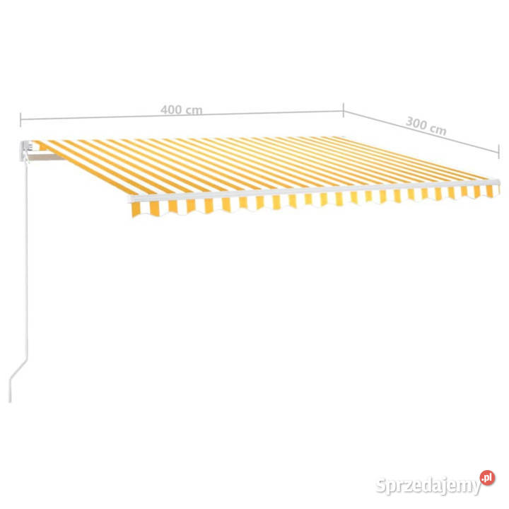 Ręcznie zwijana markiza z LED 400 x 300