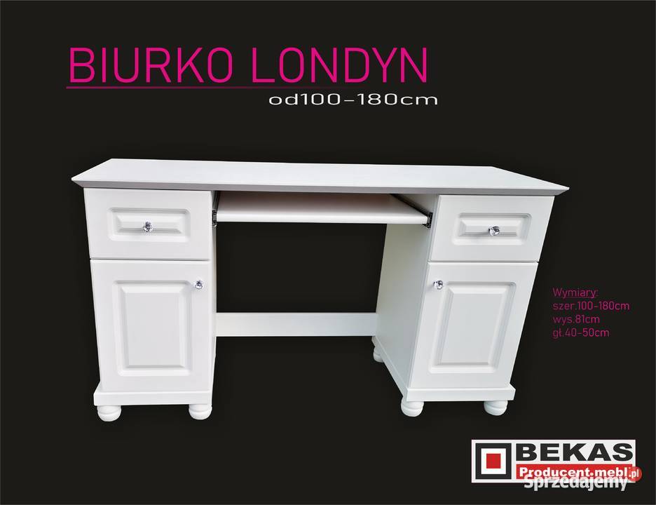 Prześliczne BIURKO 140 LONDYN Orzech Dąb 81cm mazowieckie Warszawa