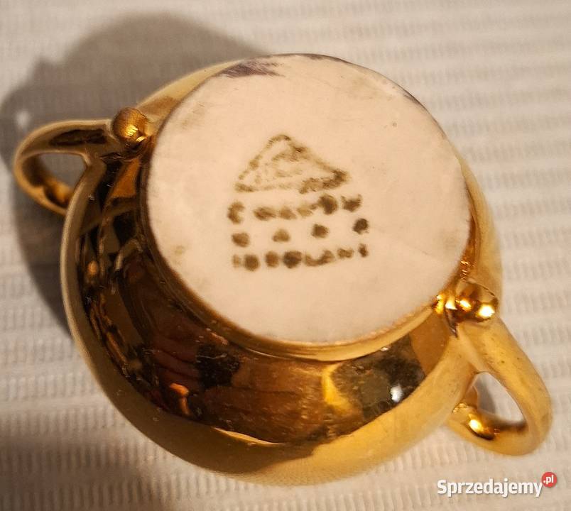 Ćmielów Złocony Zestaw Porcelanowy Lalek Gliwice