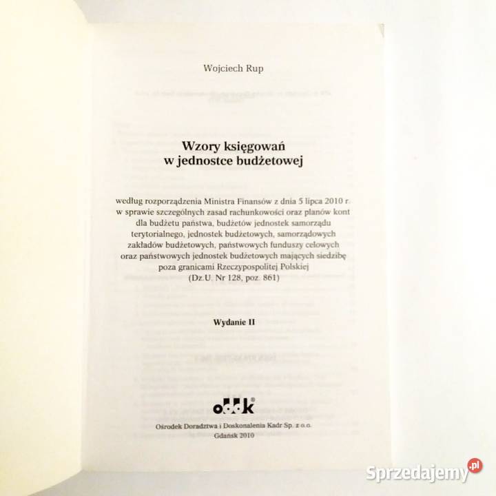 Wojciech Rup Wzory księgowań w jednostce