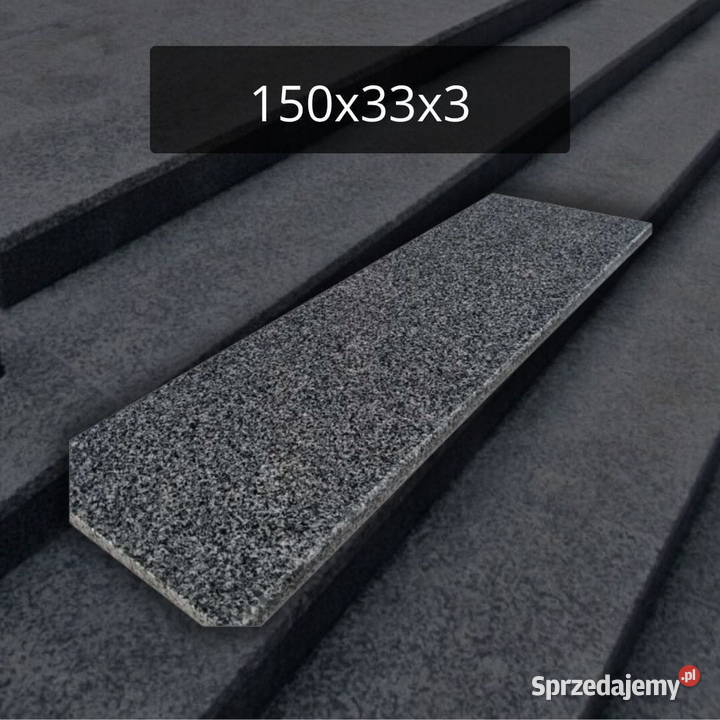 Stopnica granitowa Dark Grey G654 płomieniowana pomorskie Tczew