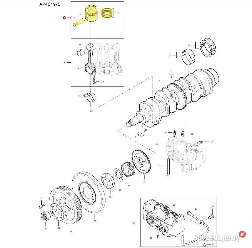 Tłok silnika Massey Ferguson Valtra V837086209 podlaskie Białystok