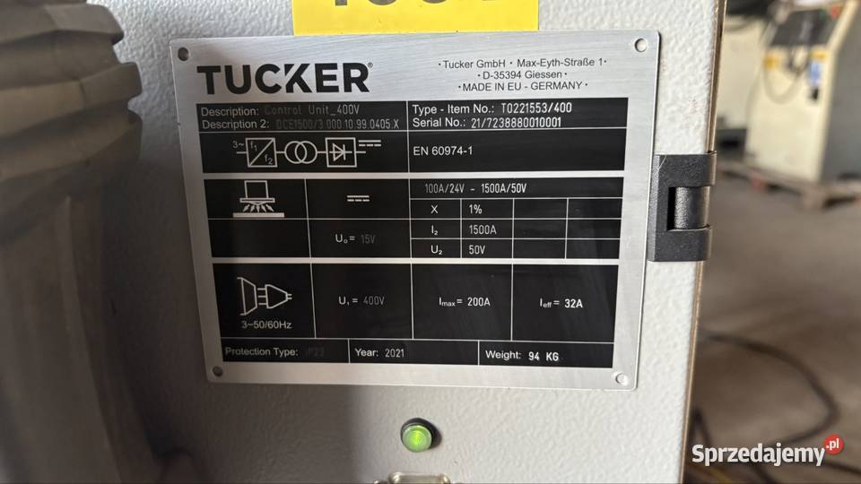 Tucker DCE 1500 jednostka sterująca spawaniem i Produkcja dolnośląskie Gaworzyce