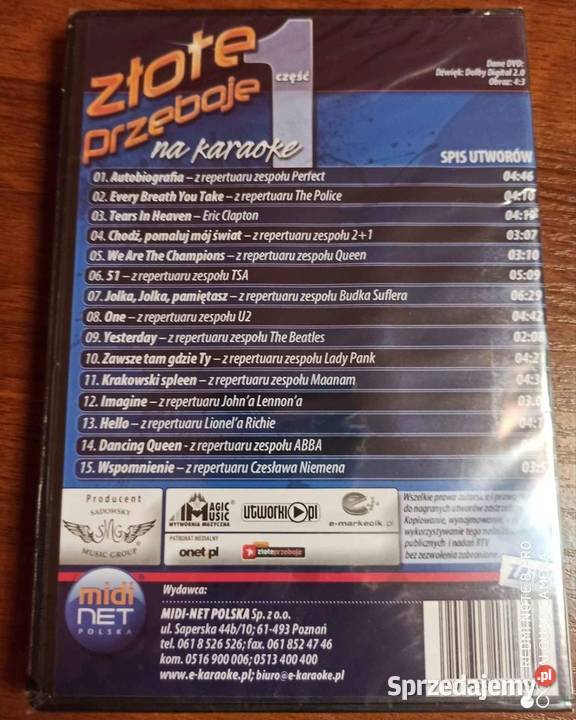 karaoke na płytach DVD filmowa Ełk