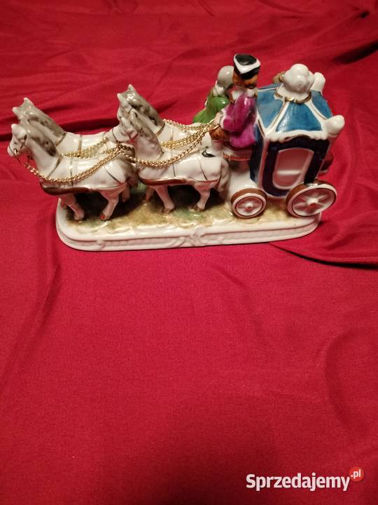 Figurka porcelanowa konie z karetą sprzedam