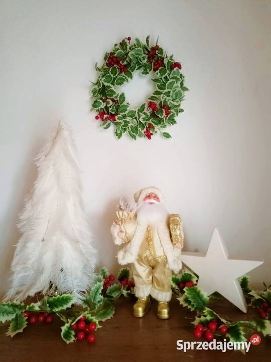 Figurka świąteczna śwMikołaj 30 złoty dekoracja Trzebnica