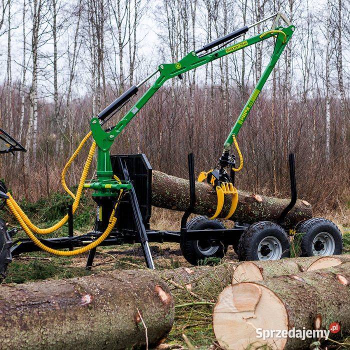 Przyczepa leśna 6 ton żuraw 47m