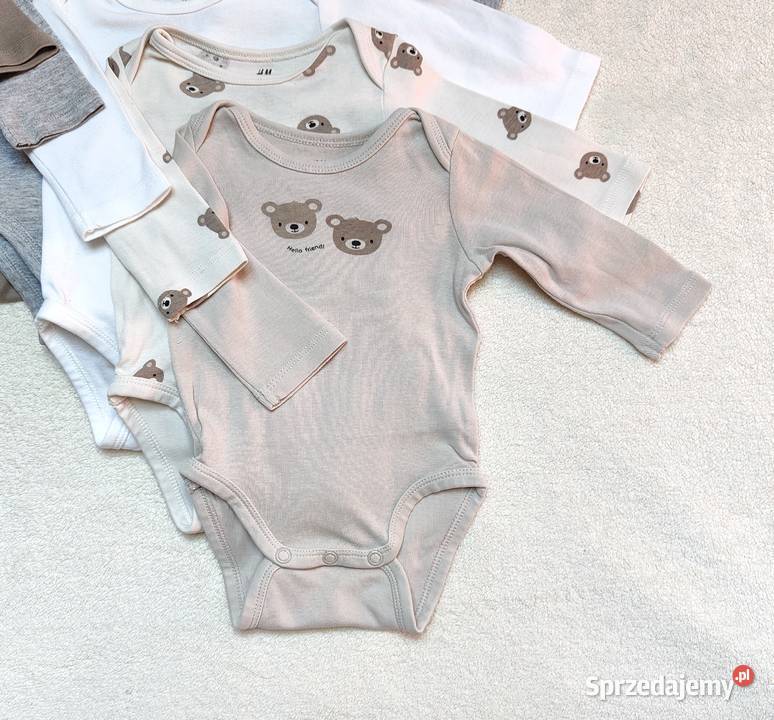 Body HM 5 pack 56 bawełna długi rękaw białe Szczecin sprzedam