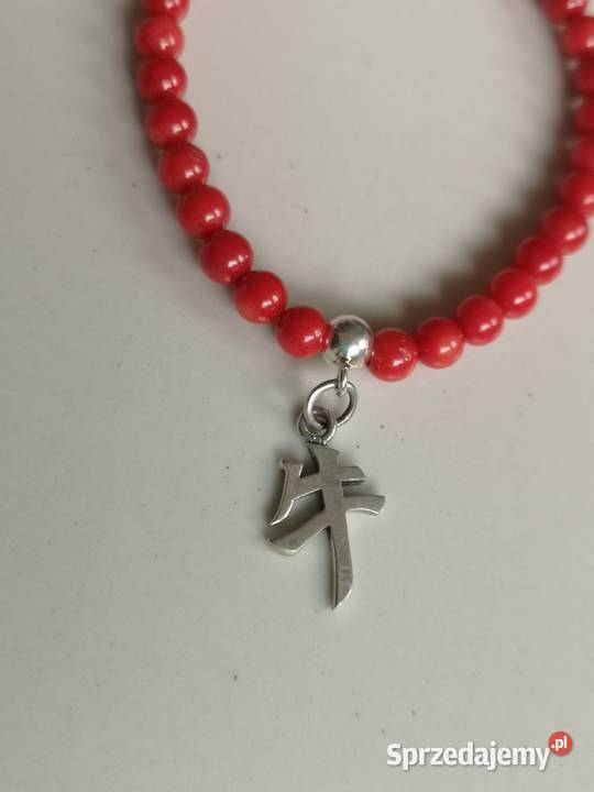 Bransoletka koral hieroglif byk srebro srebro Toruń