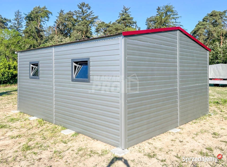 Garaż Blaszany 55x6m Brama Uchylna Drzwi 2x Okno Szczecinek