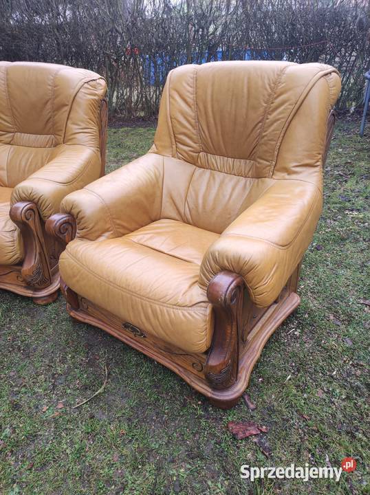 Komplet wypoczynkowy skórzany Łagiewniki