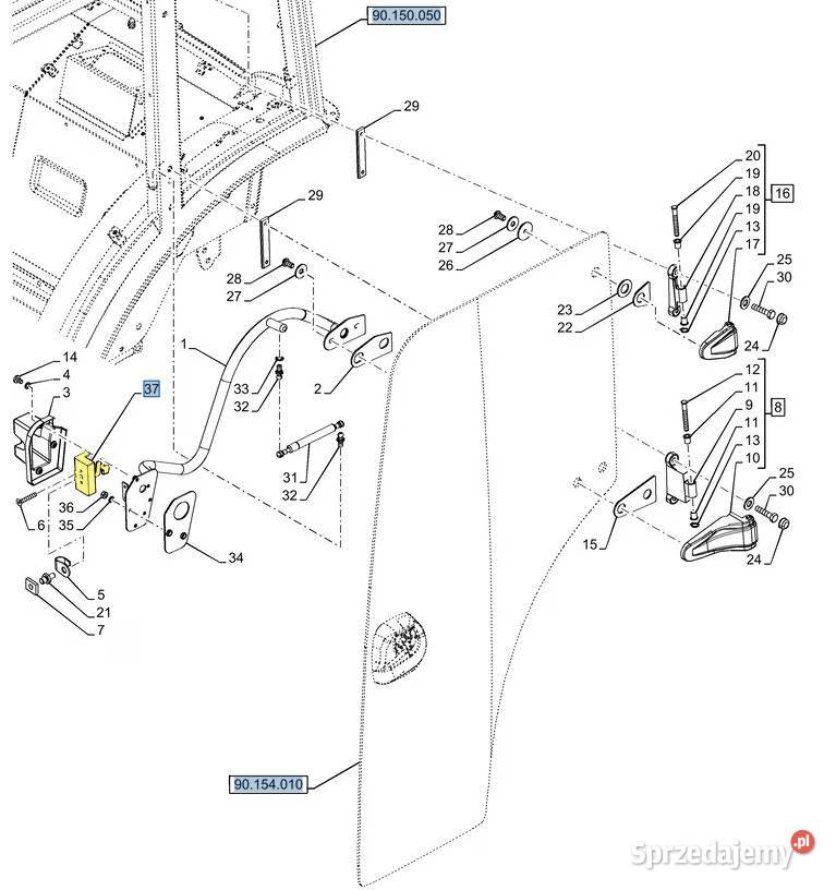 Zamek drzwi lewy CNH Case Holland Steyr 44910473 Białystok