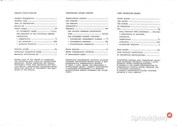 Instrukcja obsługi 2ca90 Kultura i Rozrywka Stalowa Wola sprzedam