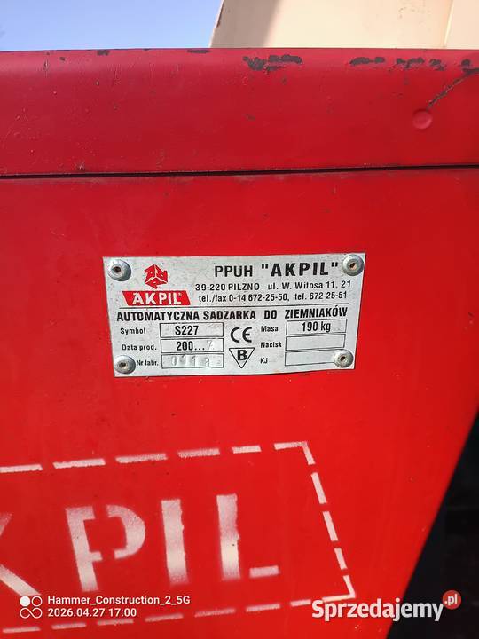 Sadzarka do ziemniaków Akpil małopolskie Klecza Dolna sprzedam