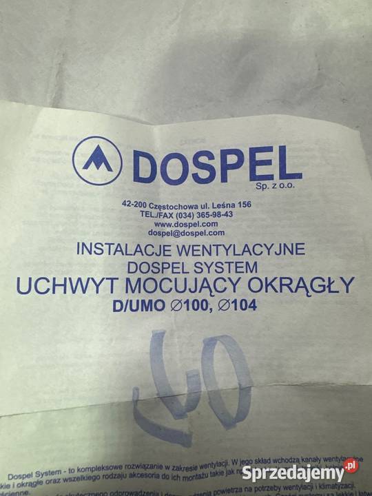 Uchwyt mocujący na rurę DUMO fi 100 Gliwice