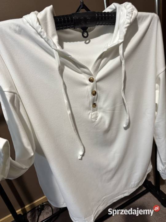 Bluzka damska z kapturem w biało kremowym małopolskie Nowy Sącz