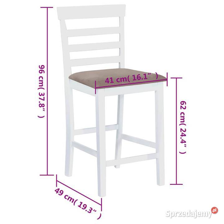 vidaXL Krzesła barowe 2 białe tkanina SKU241702 Dom i Ogród